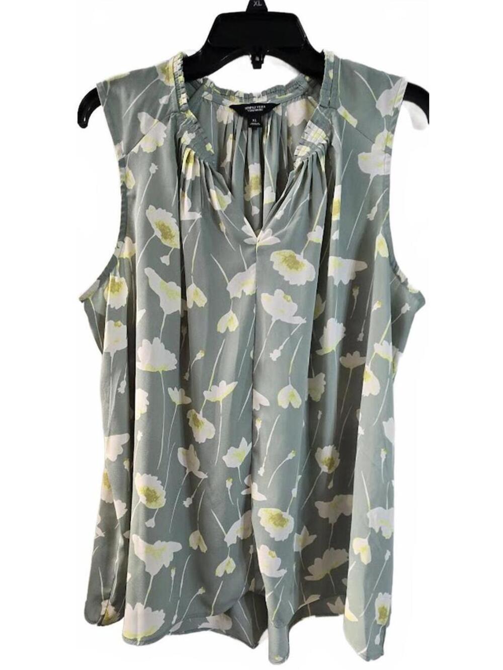 Simply Vera Vera Wang Sleeveless Floral Blouse Size XL
